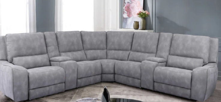 Cheers 7 pc Sectional Power Reclining Sectional with Storage Consoles and USB Ports (90027)