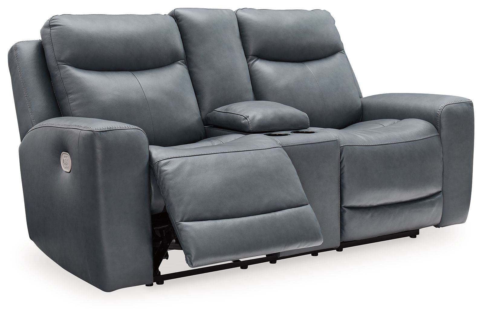 Mindanao - Steel - 2 Pc. - Power Reclining Sofa, Power Reclining Loveseat With Console