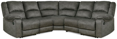 Benlocke - Flannel - 5-Piece Reclining Sectional With Armless Recliner