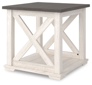 Dorrinson - White / Black / Gray - Square End Table