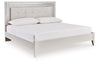 Zyniden - Silver - King Upholstered Panel Bed