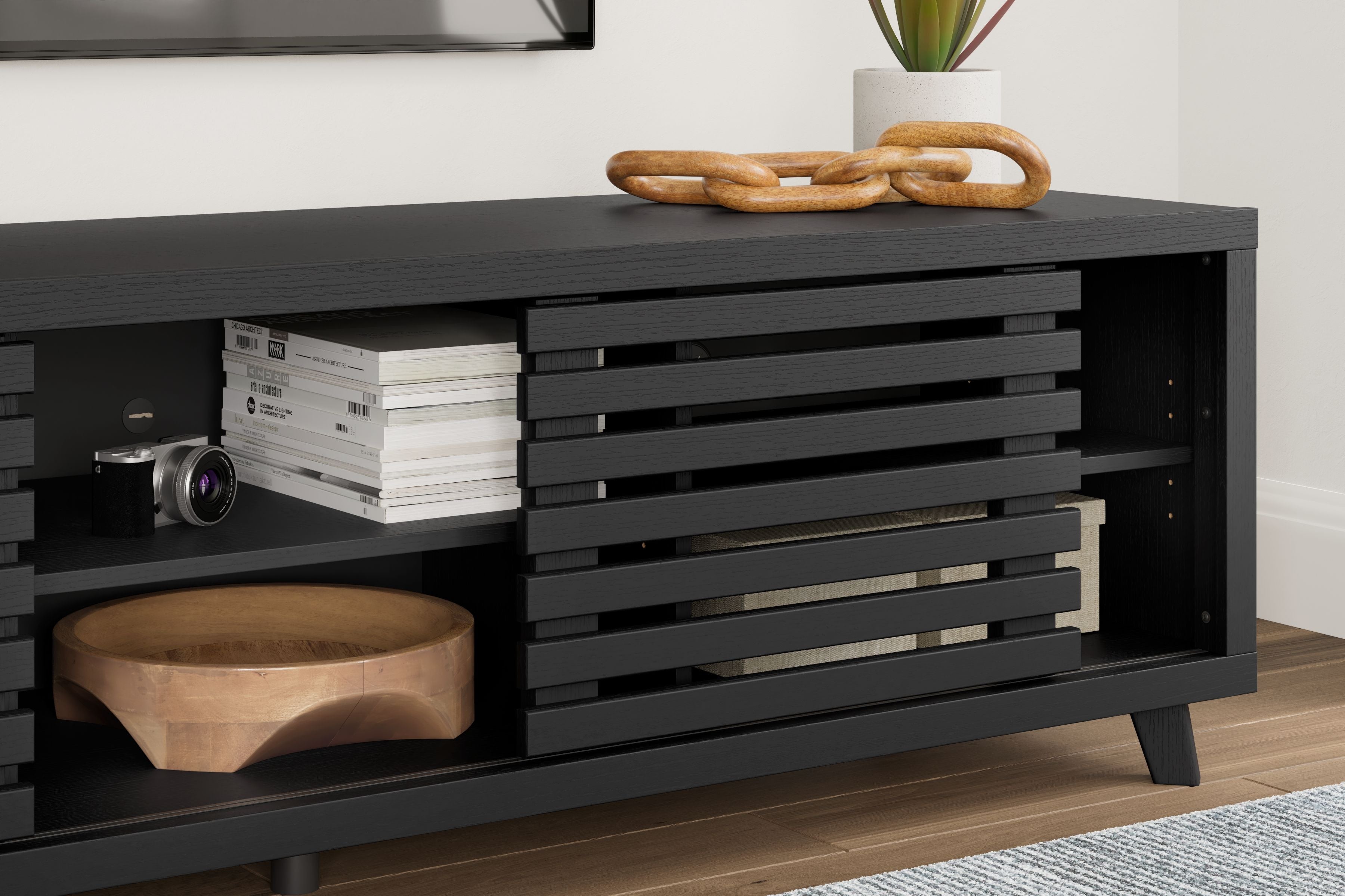 Danziar - Black - Extra Large TV Stand