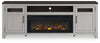 Darborn - Gray / Brown - 88" TV Stand With Electric Infrared Fireplace Insert