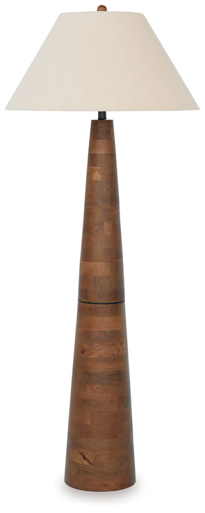 Danset - Brown - Wood Floor Lamp