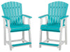 Eisely - Turquoise / White - Barstool (Set of 2)