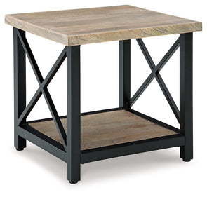 Bristenfort - Brown / Black - Rectangular End Table