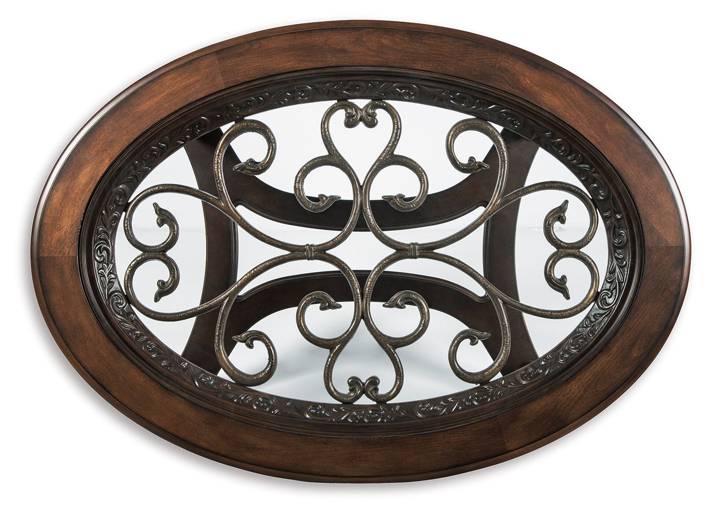 Norcastle - Dark Brown - Oval Cocktail Table