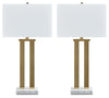 Coopermen - Gold Finish / White - Metal Table Lamp (Set of 2)