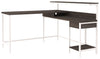 Dorrinson - White / Black / Gray - L-desk With Storage