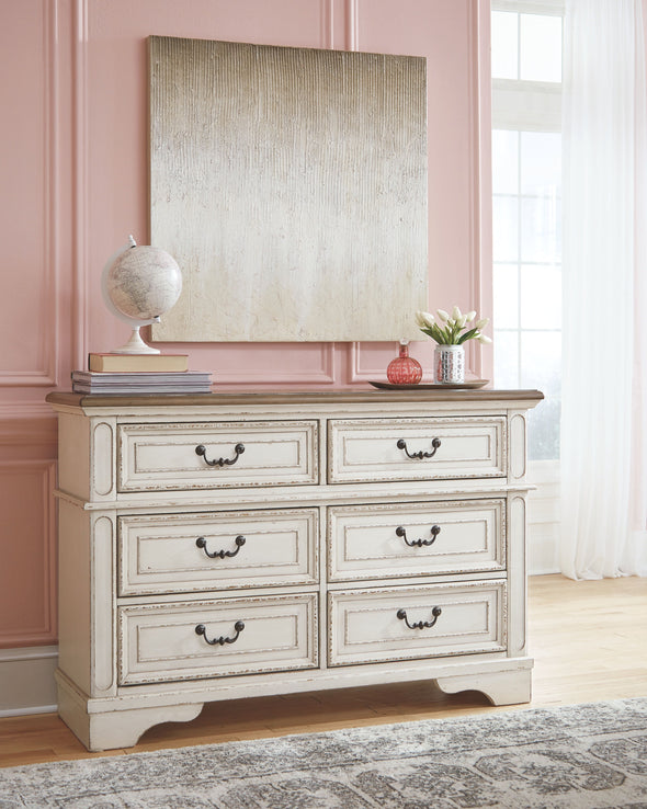 Realyn - Two-tone - Dresser, Mirror - 6-drawer