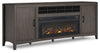 Montillan - Grayish Brown - 84" TV Stand With Electric Fireplace