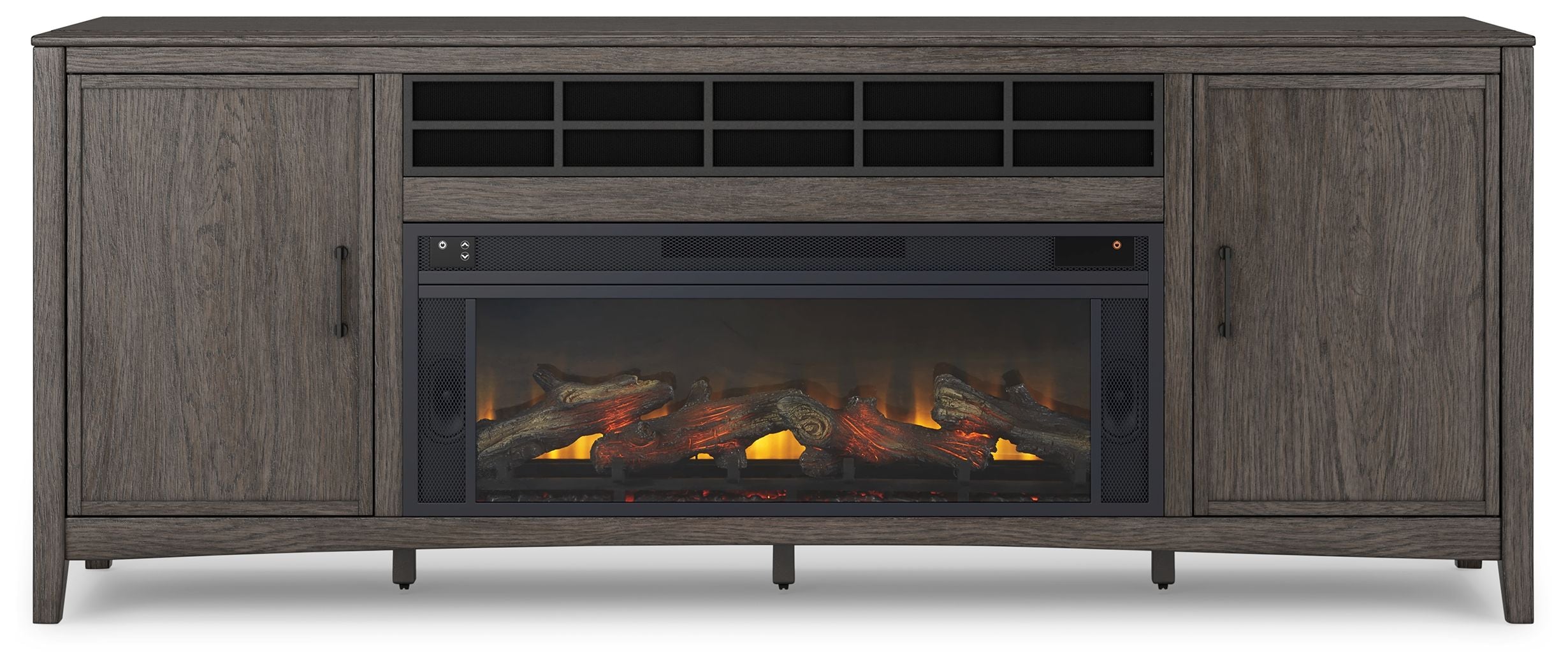 Montillan - Grayish Brown - 84" TV Stand With Electric Fireplace