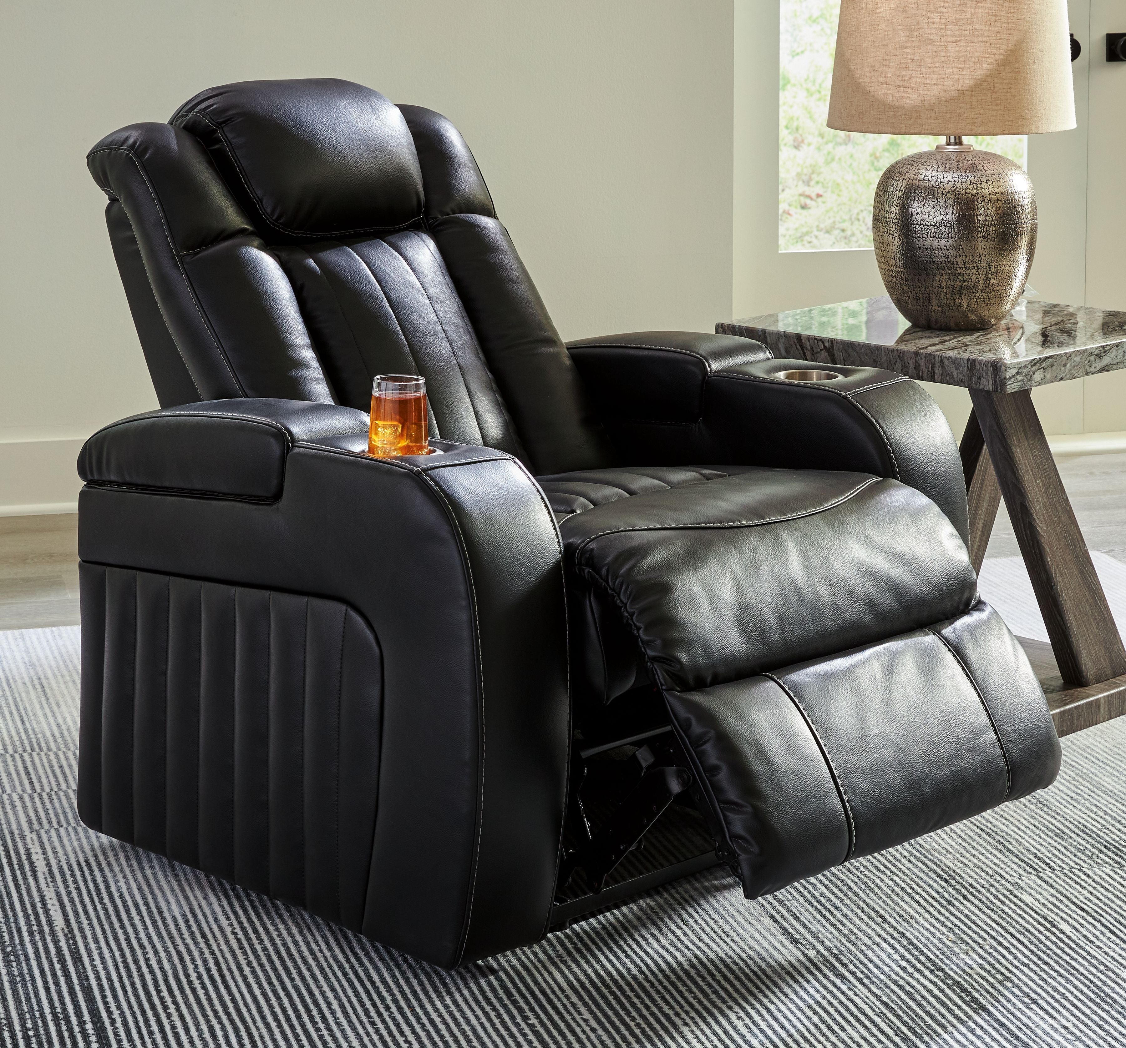 Caveman Den - Midnight - Power Recliner/ Adj Headrest