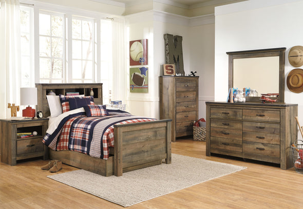 Trinell - Brown - Twin Bookcase Bed With 1 Large Storage Drawer