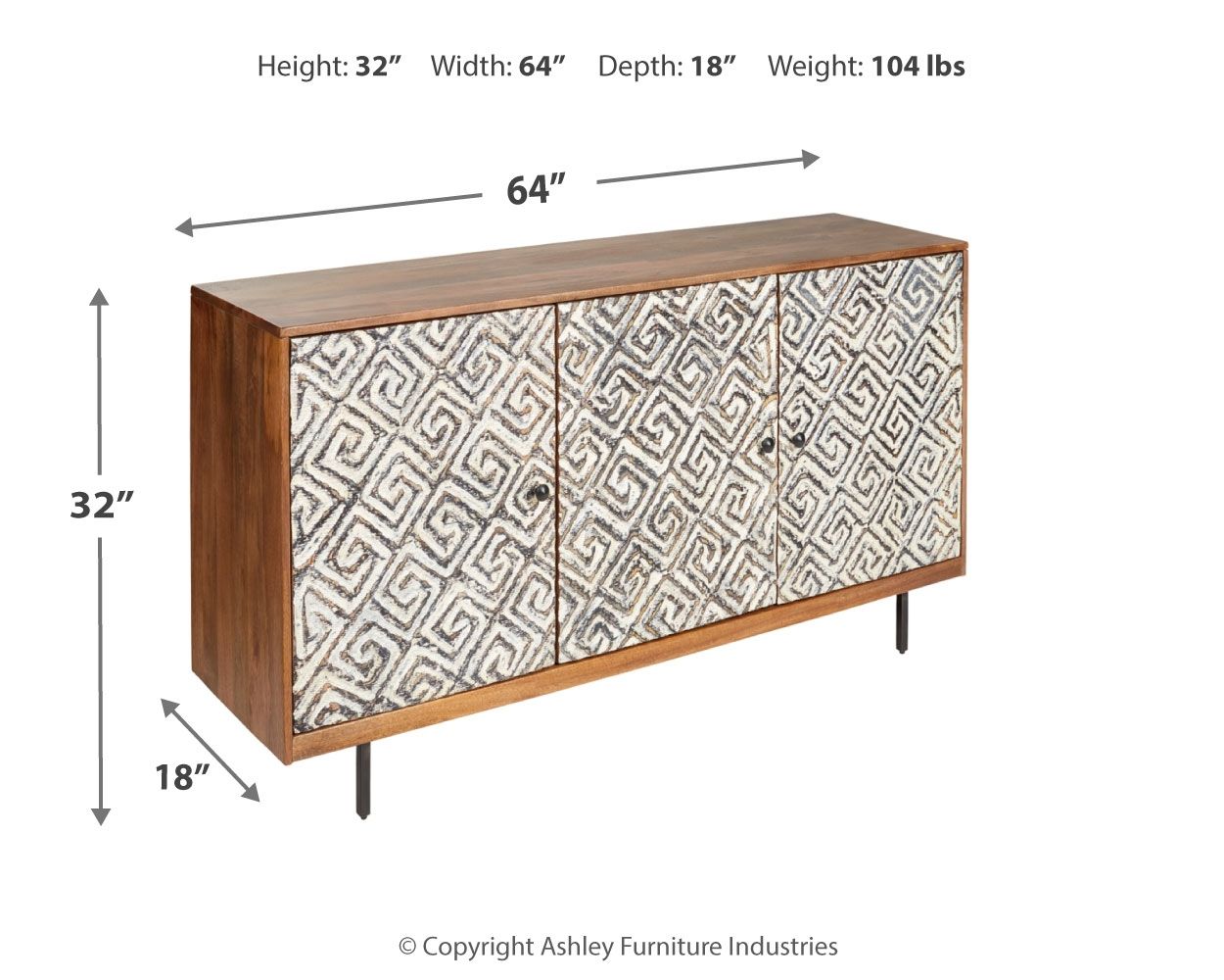 Kerrings - Brown / Black/white - Accent Cabinet