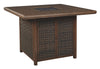 Paradise - Medium Brown - Square Bar Table w/Fire Pit