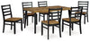 Blondon - Brown / Black - Rectangular Drm Table Set (Set of 7)