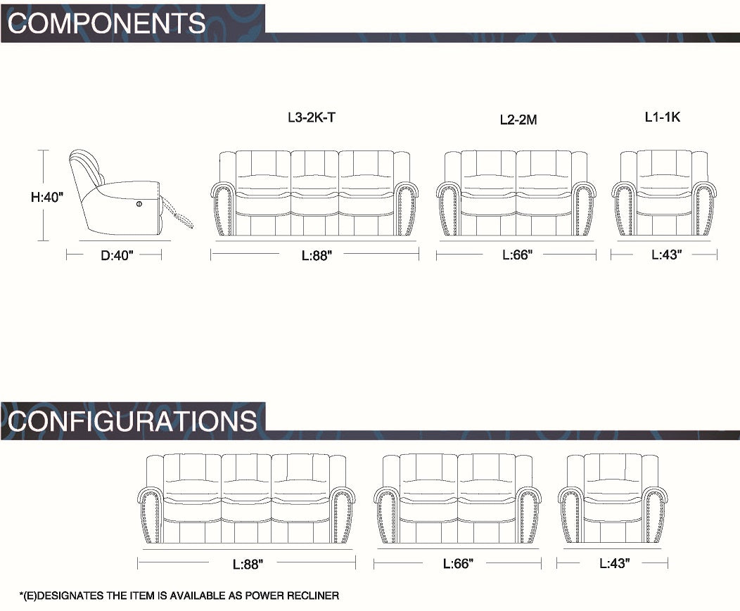 Cheers - 2 PC Power Headrest Reclining Sofa & Power Headrest Reclining Loveseat