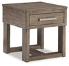 Loyaska - Grayish Brown - Rectangular End Table