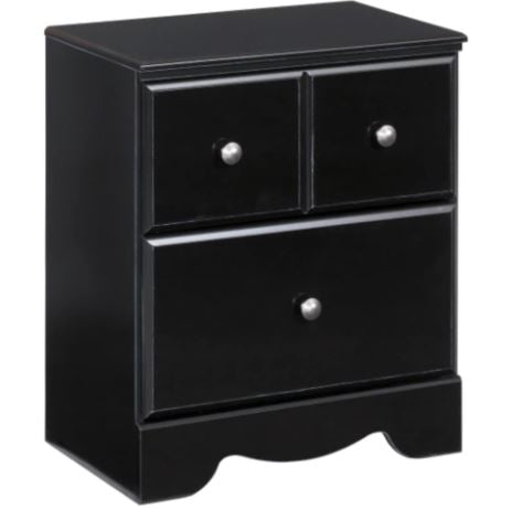 Shay - Black - Two Drawer Night Stand