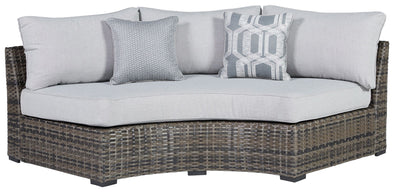 Harbor Court - Gray - Curved Loveseat With Cushion