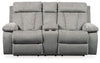 Mitchiner - Fog - Dbl Rec Loveseat W/Console