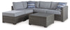 Petal Road - Gray - Loveseat Sectional, Ottoman, Table Set (Set of 4)