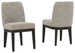 Burkhaus - Beige / Dark Brown - Dining Uph Side Chair (Set of 2)