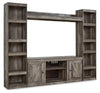 Wynnlow - Gray - 4-Piece Entertainment Center With LG TV Stand W/Fireplace Option