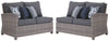 Salem - Gray - Raf / Laf Loveseat W/Cush (Set of 2)