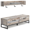 Neilsville - Whitewash - Bench With Coat Rack