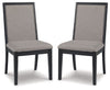 Foyland - Light Gray / Black - Dining Uph Side Chair (Set of 2)