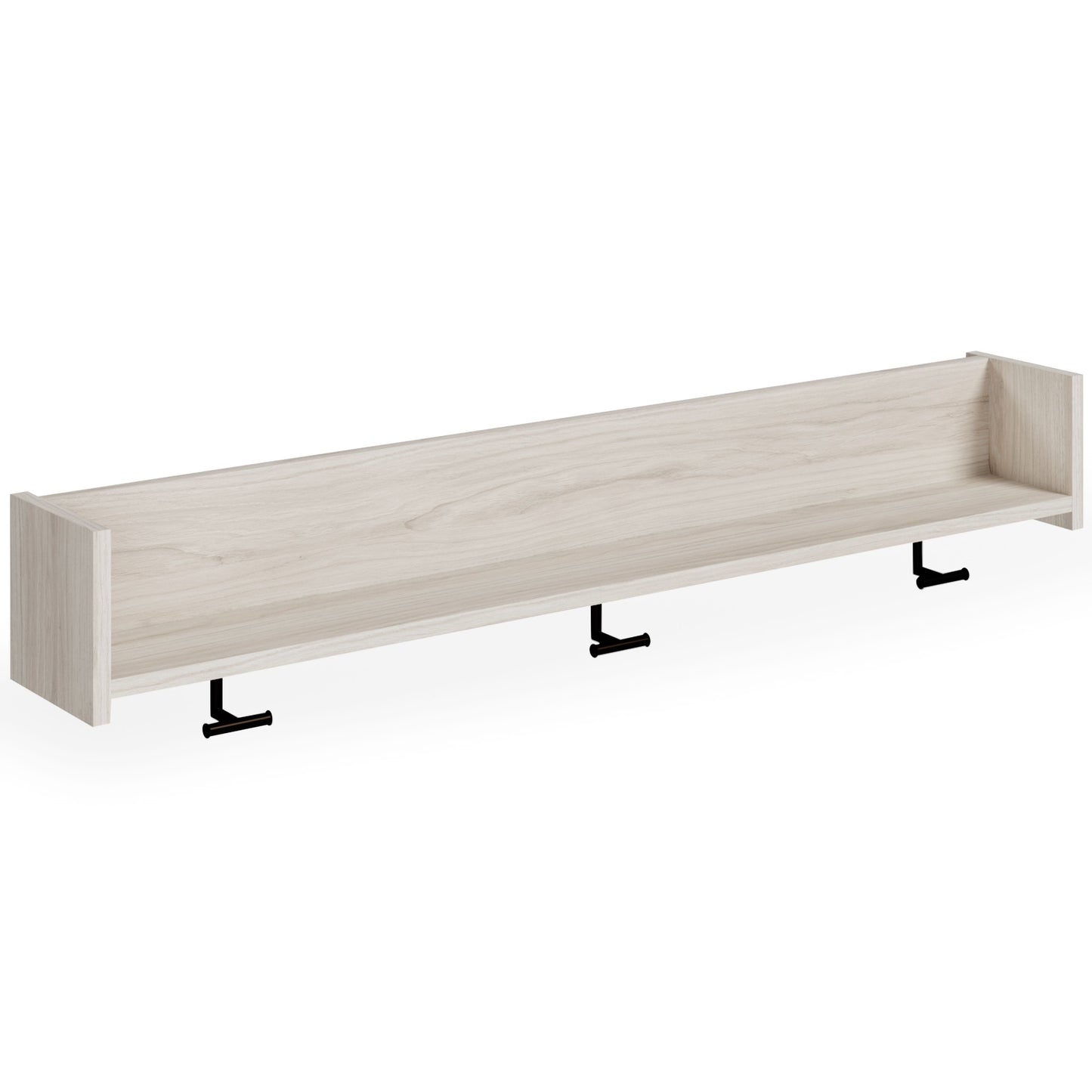 Socalle - Light Natural - Wall Mounted Coat Rack W/shelf