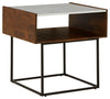 Rusitori - Brown / Beige / White - Rectangular End Table