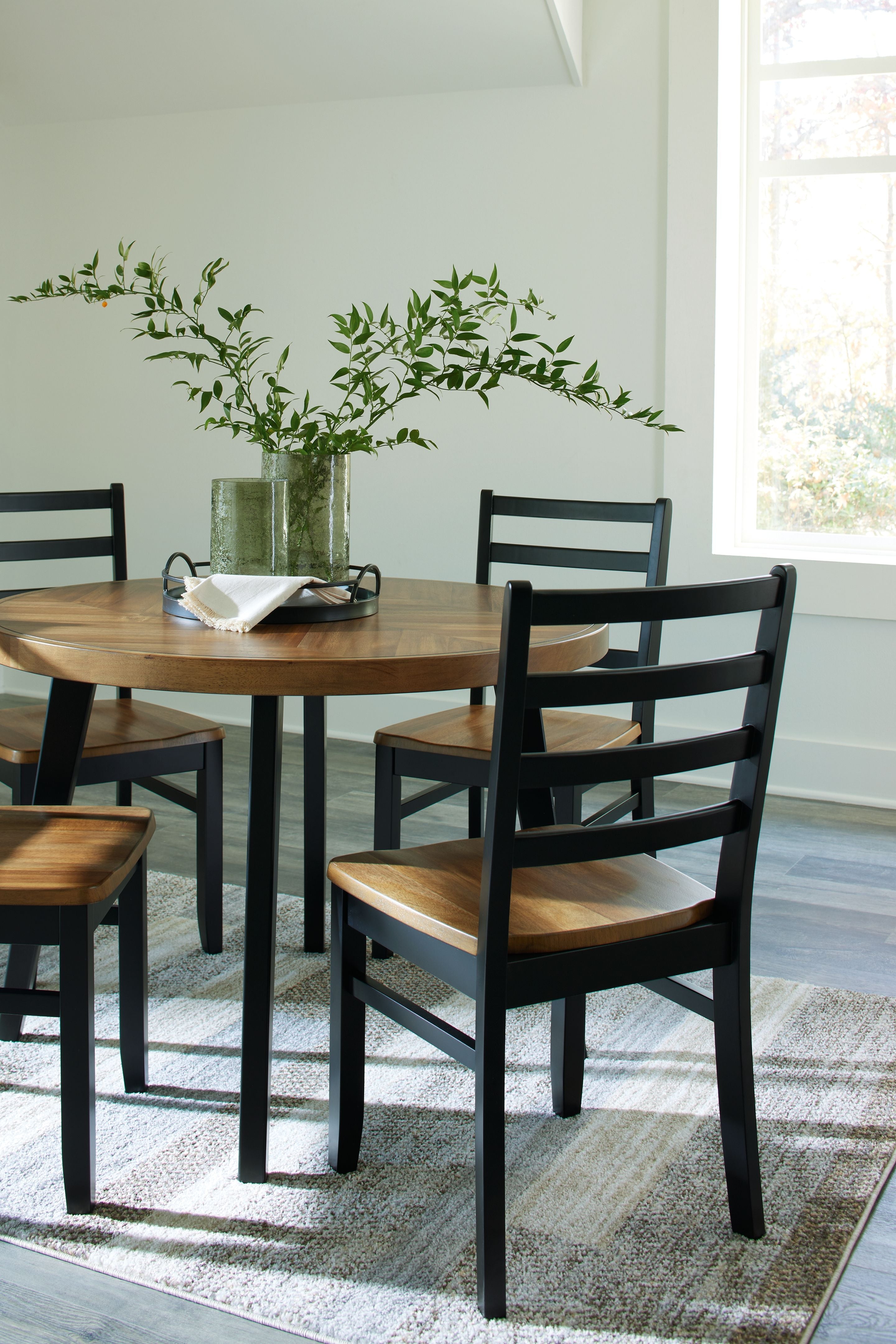 Blondon - Brown / Black - Dining Table and 4 Chairs (Set of 5)