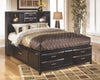 Kira - Almost Black - Queen Storage Headboard