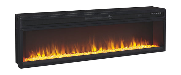 Entertainment Accessories - Black - Wide Fireplace Insert