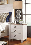 Willowton - Two-tone - Two Drawer Night Stand