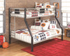 Dinsmore - Black/Gray - Twin/Full Bunk Bed w/Ladder