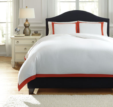 Ransik Pike - Coral - Queen Duvet Cover Set