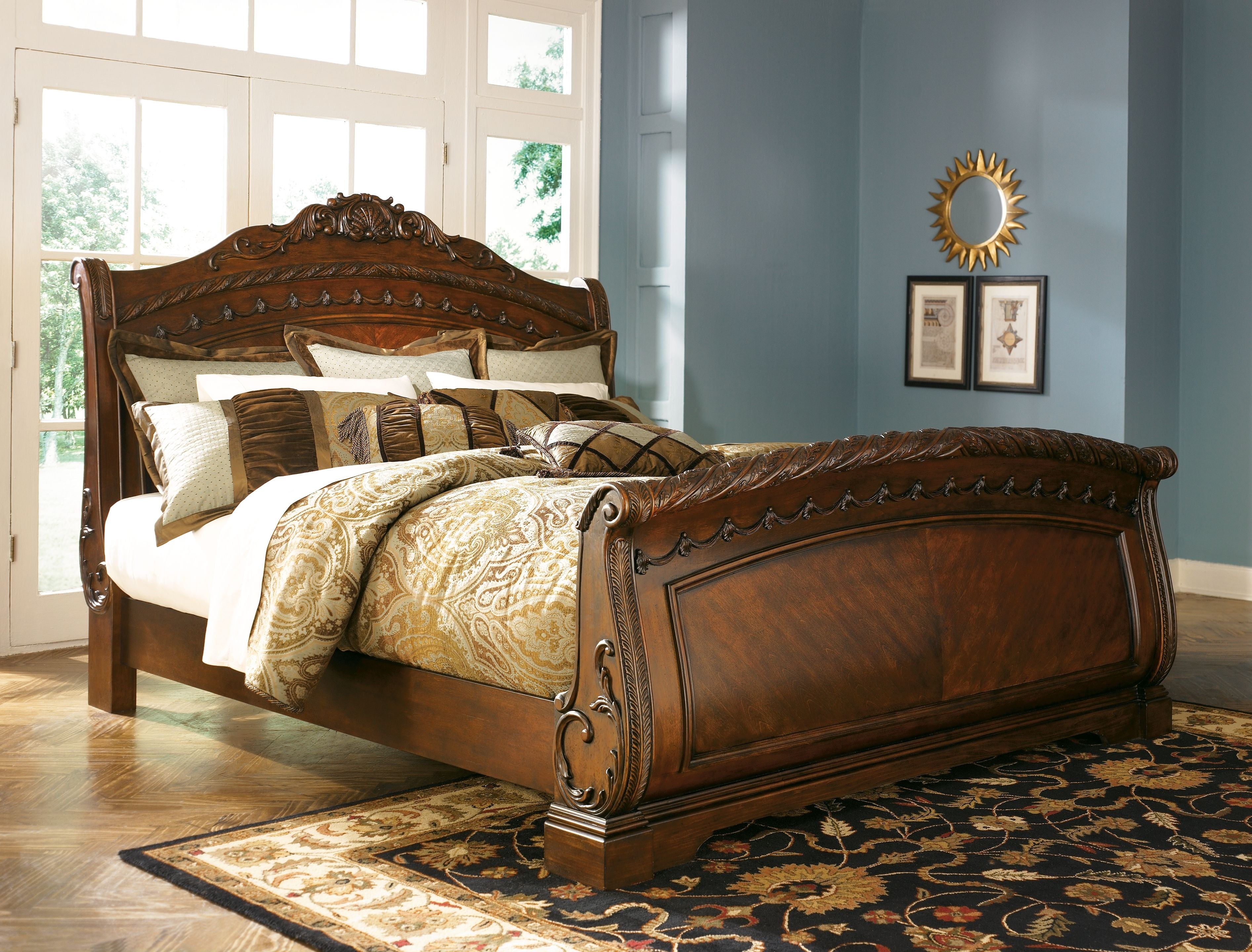 North Shore - Dark Brown - Queen Sleigh Headboard