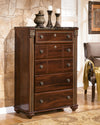 Gabriela - Dark Reddish Brown - Five Drawer Chest