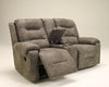 Rotation - Smoke - DBL Rec Loveseat w/Console