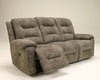 Rotation - Smoke - Reclining Power Sofa