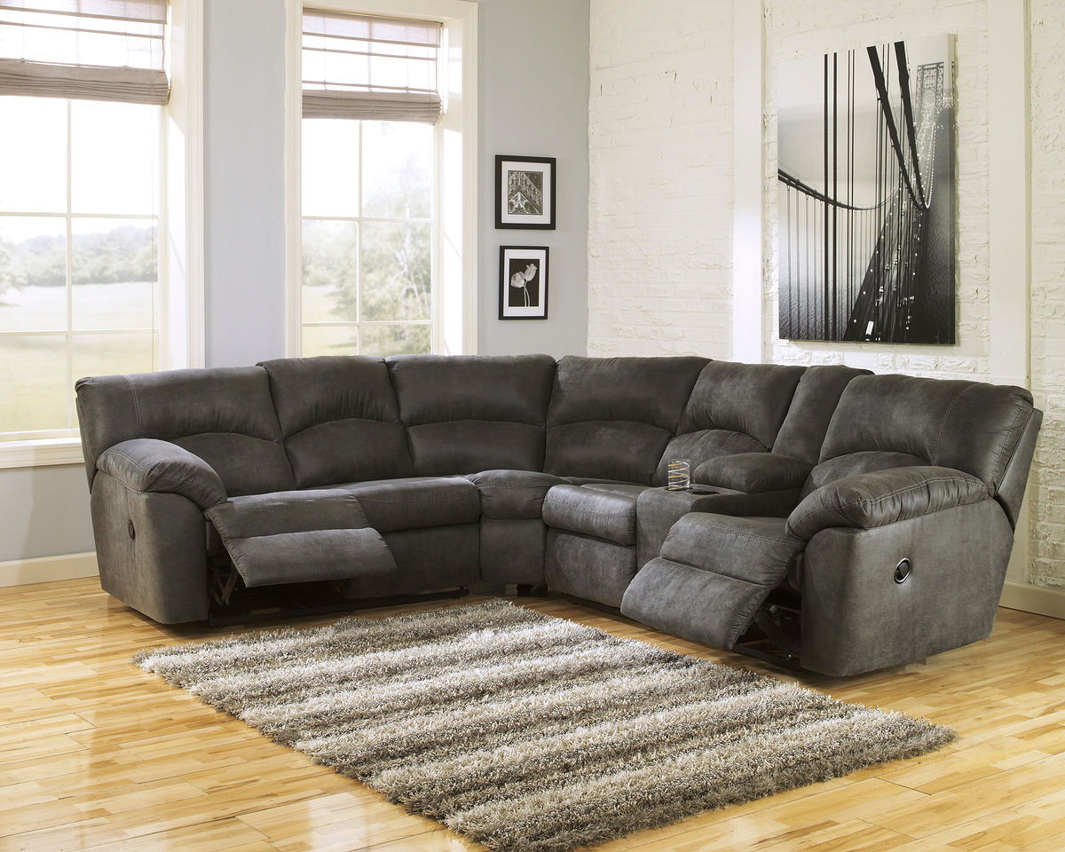 Tambo - Pewter - LAF Reclining Loveseat