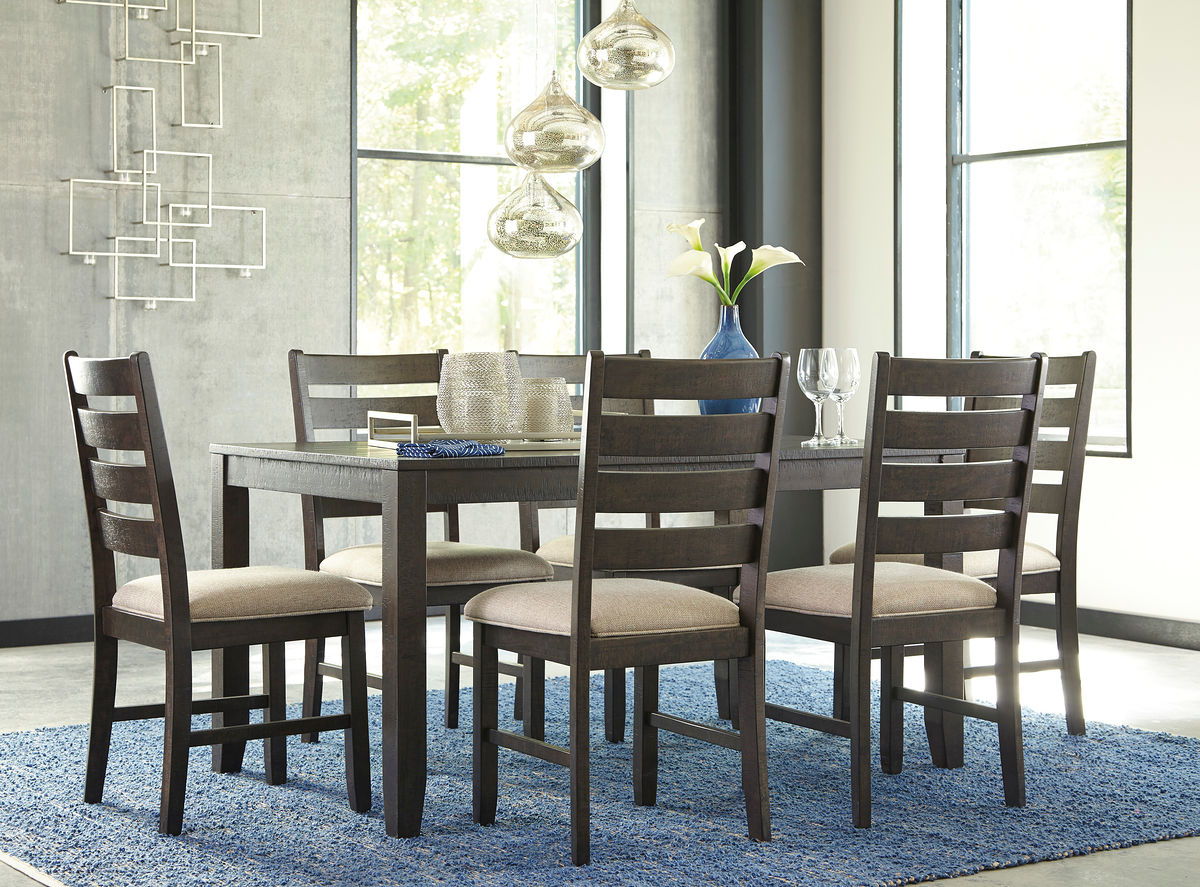 Rokane - Brown - Dining Room Table Set (7/CN)