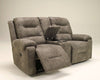 Rotation - Smoke - DBL REC PWR Loveseat w/Console