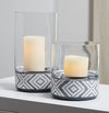 Dornitilla - Black/White - Candle Holder Set (2/CN)