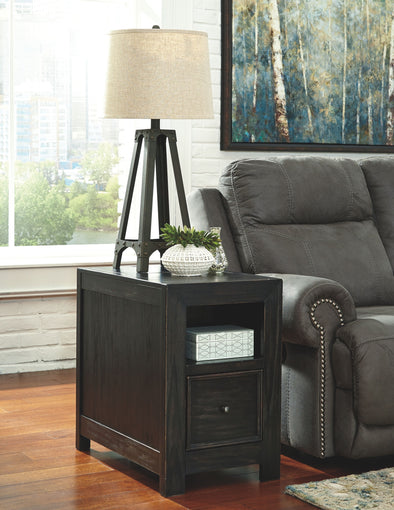 Gavelston - Rubbed Black - Chair Side End Table