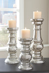 Rosario - Silver Finish - Candle Holder Set (3/CN)